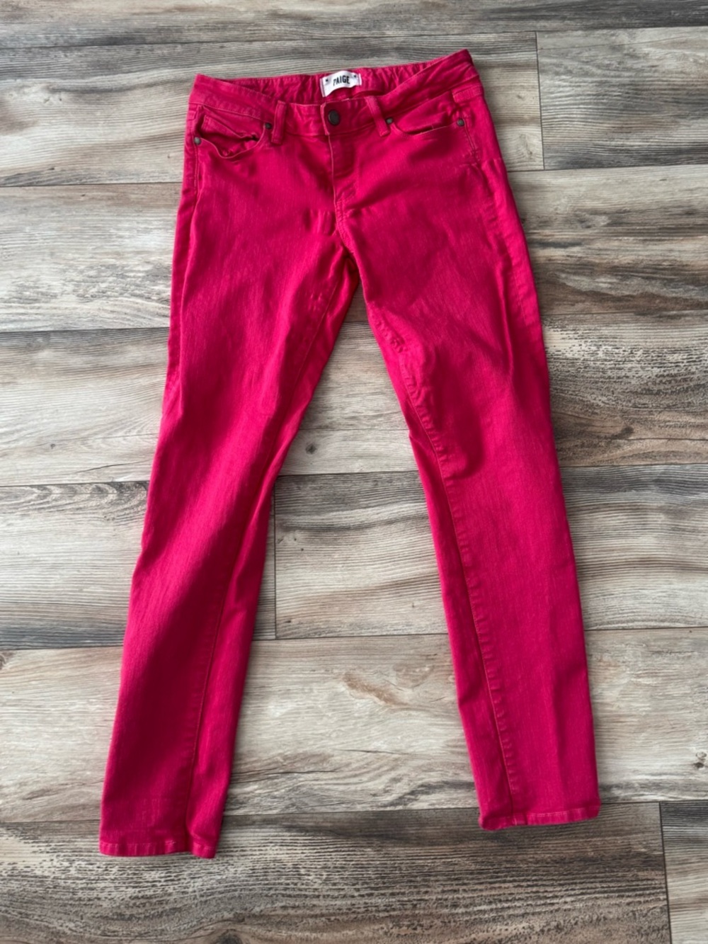 Paige Skyline Ankle Peg Jeans Red Size 28 Classic red